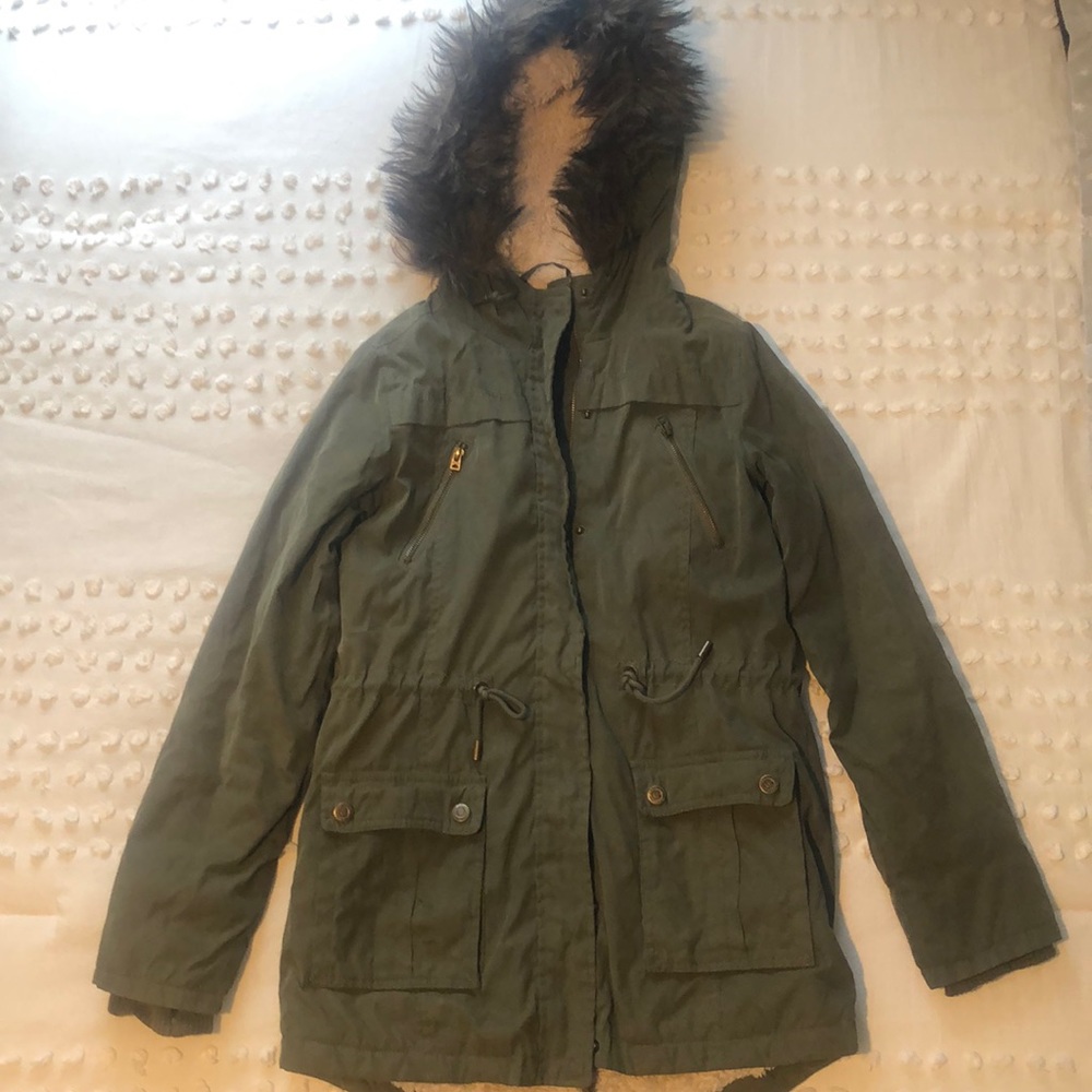 Aeropostale faux fur lined parka medium.